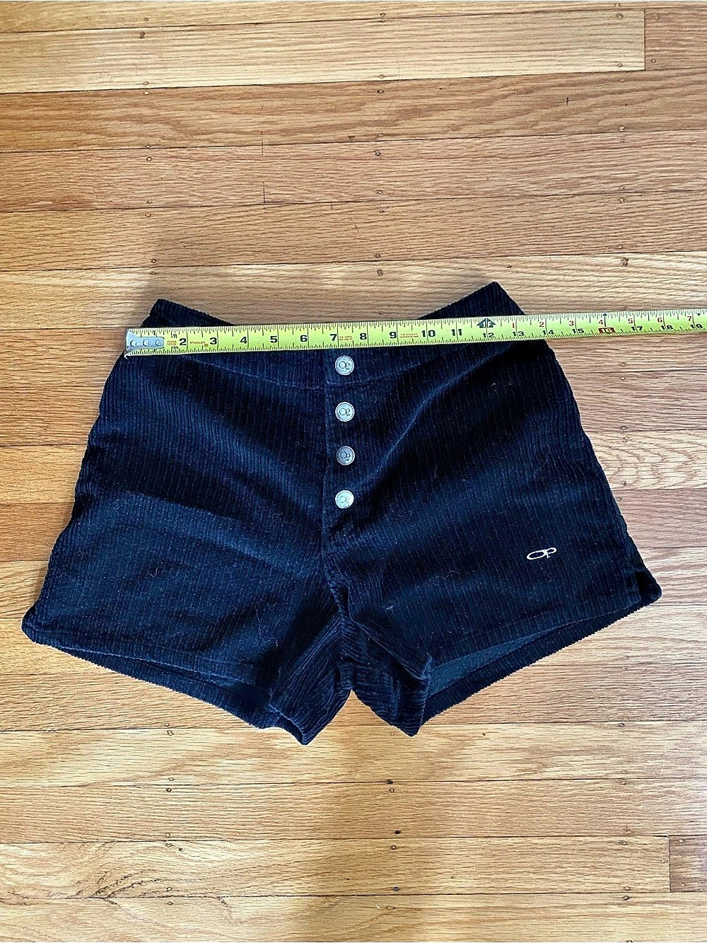 Vtg OP Black Corduroy High Waist Shorts